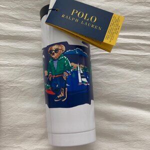 RALPH LAUREN Limited Edition Polo Bear Travel Coffee Tumbler NWT Stainless steel